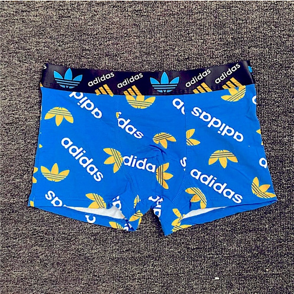 ADIDAS Graphic Design Logo Printed Boxers- Blue